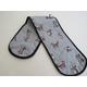 Double Oven Gloves - Mitts - Shabby Cats - Cotton Canvas Fabric - Pretty and Useful