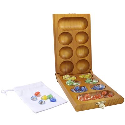 GSE™ Oak Folding Wooden Mancala Board Game with ...