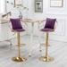 Velvet Bar Height Stools Set of 2, 360 Degree Rotation Adjustable Counter Chair for Home Bar Kitchen Island Dinning Room