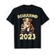 Schulkind 2023 Hunde Mädchen Lesen Einschulung Bücherwurm T-Shirt