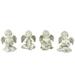 Set of 4 Gray Cherub Angel Outdoor Garden Statues 6.5"