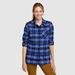 Eddie Bauer Women's Eddie Bauer Performance Flannel 2.0 Shirt - Blue Topaz - Size M