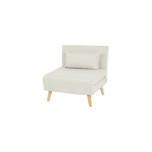 Mendler Schlafsessel HWC-D35, Schlafsofa Funktionssessel Klappsessel Relaxsessel Jugendsessel Sessel, Stoff/Textil ~ creme-beige