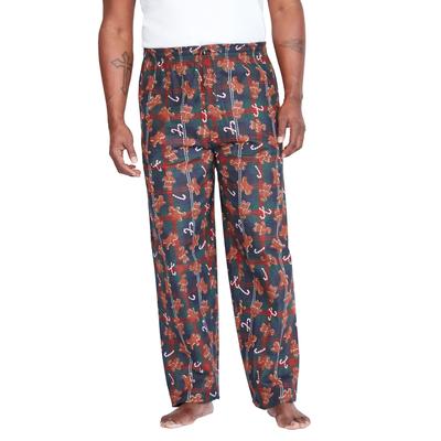 Men's Big & Tall Novelty Print Flannel Pajama pants by KingSize in Gingerbread Man Plaid (Size XL) Pajama Bottoms