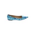 Jimmy Choo Flats: Slip-on Chunky Heel Casual Blue Print Shoes - Women's Size 40 - Pointed Toe