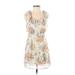 Poetry Clothing Casual Dress: Ivory Floral Dresses - Women's Size Small