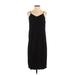 CAARA Casual Dress - Midi V Neck Sleeveless: Black Print Dresses - Women's Size X-Small