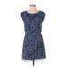 Twelfth Street by Cynthia Vincent Casual Dress - DropWaist: Blue Print Dresses - Women's Size Small