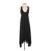 BCBGMAXAZRIA Casual Dress - High/Low: Black Solid Dresses - Women's Size 2X-Small