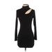 Shein Casual Dress - Sweater Dress: Black Solid Dresses - Women's Size Small