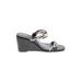 Vince Camuto Wedges: Black Print Shoes - Women's Size 8 - Open Toe