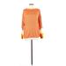 Nine West Pullover Sweater: Orange Color Block Tops - Women's Size Medium