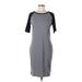 Lularoe Casual Dress - Sheath Scoop Neck Short sleeves: Gray Color Block Dresses - Women's Size Medium