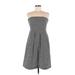 J.Crew Casual Dress - Mini Open Neckline Sleeveless: Blue Dresses - Women's Size 6