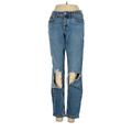CALVIN KLEIN JEANS Jeans - Mid/Reg Rise: Blue Bottoms - Women's Size 26 - Distressed Wash