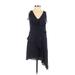LOVE Richard Chai Casual Dress - Party V Neck Sleeveless: Black Print Dresses - Women's Size 2