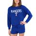 Women's Concepts Sport Royal Texas Rangers Gather Long Sleeve Top & Shorts Set