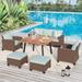 7/9-Seat Patio Furniture Wicker Rattan Outdoor High-back Sectional Sofa Conversation Set