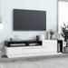 UV High-Gloss TV Stand for 70" TVs, Media Console with Cabinet and Large Drawers, Wood TV Cabinet with Silver Handles