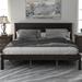 YC Espresso Platform Bed Frame with Headboard , Wood Slat Support , No Box Spring Needed