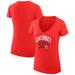 Women's G-III 4Her by Carl Banks Red Cincinnati Reds Filigree Team V-Neck Fitted T-Shirt