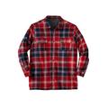 Men's Big & Tall Fleece-Lined Flannel Shirt Jacket by Boulder Creek® in True Red Plaid (Size 7XL)