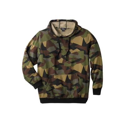 Men's Big & Tall Fleece Pullover Hoodie by KingSize in Digital Camo (Size 4XL)