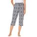 Plus Size Women's Knit Sleep Capri by Dreams & Co. in Black Fair Isle (Size 6X) Pajamas