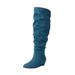 Wide Width Women's The Tamara Wide Calf Boot by Comfortview in Midnight Teal (Size 8 W)