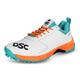 DSC Jaffa 22 Cricket Shoes | White/Orange | for Boys and Men | Lightweight | Embossed Design | 6 UK, 7 US, 41 EU