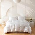 Wotcsil White Satin Bedding Sets King Satin Silk Duvet Cover Set King Satin Silk Bedding Sets King Size Silky Satin Bedding Silk Like Satin Bedding Sets Luxury Satin Bed Solid Shiny Satin Polyester