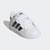 Sneaker ADIDAS SPORTSWEAR "GRAND COURT LIFESTYLE HOOK AND LOOP", Gr. 25, schwarz-weiß (cloud weiß, core schwarz, core schwarz), Synthetik, Textil, sportlich, Schuhe, für Kinder, Design auf den Spuren des adidas Superstar