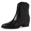 Cowboy Stiefelette TAMARIS, Damen, Gr. 40, schwarz, Leder, unifarben, modisch, Schuhe Cowboy-Stiefelette Stiefelette Cowboyboots, in spitzer Form