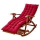 XEWNEGTZI Adjustable Sun Lounger Folding Bamboo Rocking Chair, With Cotton Pad And Retractable Footrest, Portable Outdoor Garden Swimming Pools Relaxing Chair(Color:Chair + red cushion)