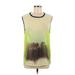Zara Sleeveless Blouse: Green Tops - Women's Size Medium