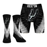 Men's Rock Em Socks San Antonio Spurs Tie Dye Underwear and Crew Combo Pack