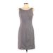 H&M Casual Dress - Shift: Gray Solid Dresses - Women's Size 8