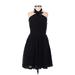 Rodarte for Target Cocktail Dress - A-Line Halter Sleeveless: Black Print Dresses - Women's Size 1