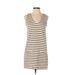 French Connection Casual Dress - Shift V Neck Sleeveless: Ivory Color Block Dresses - Women's Size 4