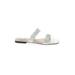 Unisa Sandals: Slip-on Chunky Heel Casual White Solid Shoes - Women's Size 9 1/2 - Open Toe