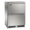 Perlick HB24FS-SD-STK 23 7/8" W Undercounter Freezer w/ (1) Section & (2) Drawers, 115v, Silver