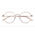 Unisex s round Shiny Gold Titanium Prescription eyeglasses - Eyebuydirect s Gavi