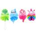 Bath Sponge 4pcs Toy Kids Children Body Shape Cleaning Wash Exfoliator Sponges Pouf Scrubber Shower Comfortable Household for Balls Men Lovely Toys Adults Mesh Animal Skin Bath Sponges