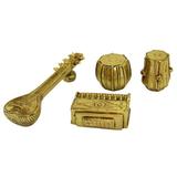 Brass Miniature Musical Set - Veena Sitar Tabla and Harmonium Set | Home Decor Showpiece | Home DÃ©cor