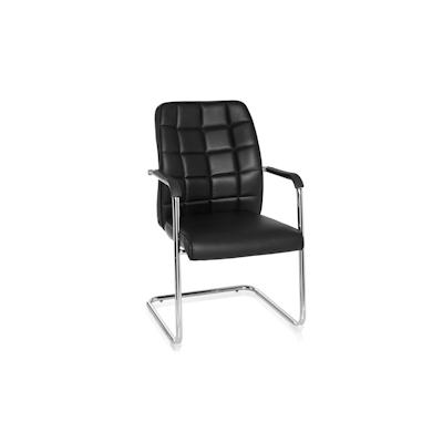 Konferenzstuhl / Freischwinger / Stuhl FLEXO V PU schwarz hjh OFFICE Image
