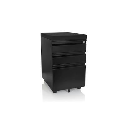 Rollcontainer COLOR OS Metall schwarz mit Sitzkissen schwarz hjh OFFICE Image
