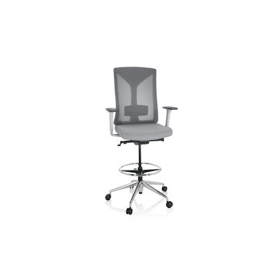 Arbeitsstuhl / Arbeitshocker HALIFAX WORK Stoff / Netzstoff grau hjh OFFICE