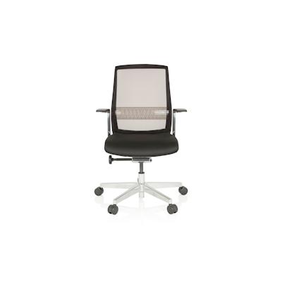 Bürostuhl / Drehstuhl FOUNTAINE PRO Netzstoff transparent / Sitz Stoff schwarz hjh OFFICE