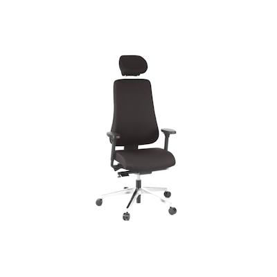 Bürostuhl / Chefsessel PRO-TEC 400 Stoff schwarz Alu poliert hjh OFFICE Image