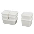 Farfi 9Pcs Mini Fresh-keeping Box High Simulation Kitchen Accessories Transparent Color Food Container DIY Toy for Dollhouse (White)